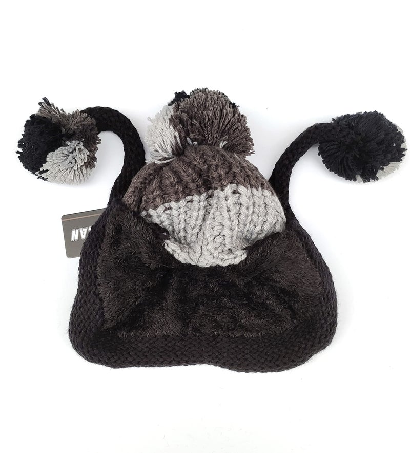 HUAMULAN Women Winter Sherpa Beanie Hats Knit Ear Flaps Peruvian Cover Ears Warm Fleece Lined Ski Snow Hat Caps with 3 Pompom - Image 5